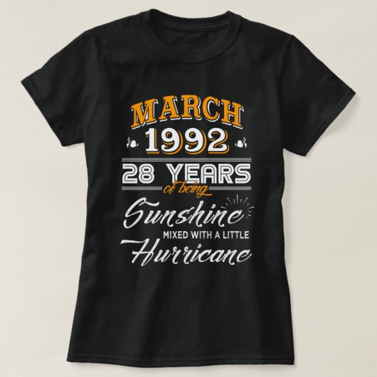 1992年3月~28年の結婚式の贈り物 Tシャツ (デザイン正面)