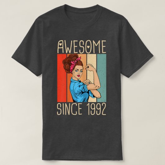 1992年30日B以素晴らし来30歳の女性 Tシャツ (デザイン正面)