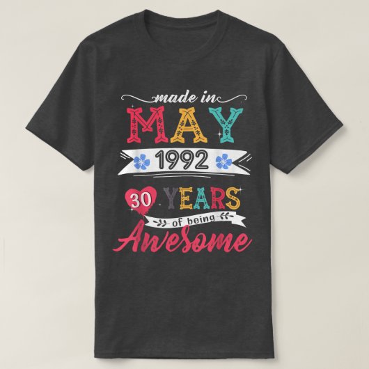 1992年5月30歳素晴らしで作られる Tシャツ (デザイン正面)