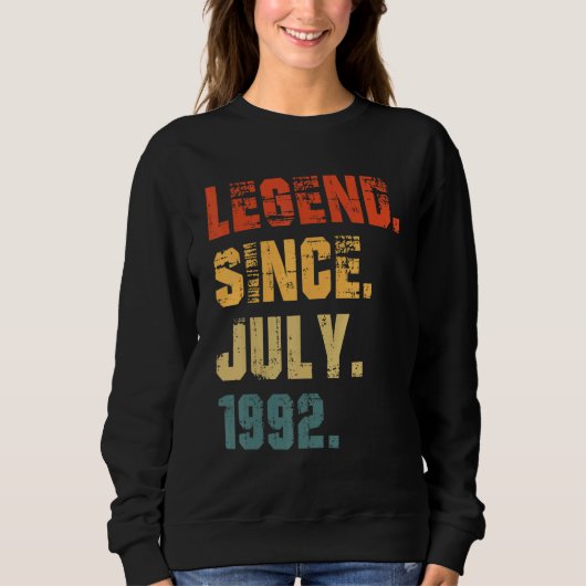 1992年7月以来30歳の誕生日 スウェットシャツ (正面)