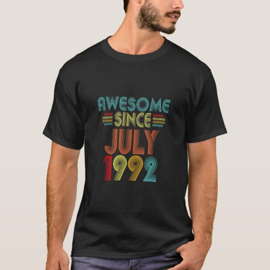 1992年7月以素晴らし降30歳の誕生日ヴィンテージ Tシャツ (正面)