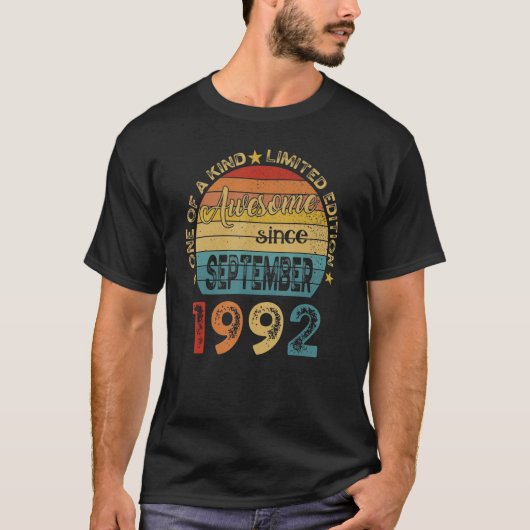 1992年9月以素晴らし降30歳の誕生日 Tシャツ (正面)