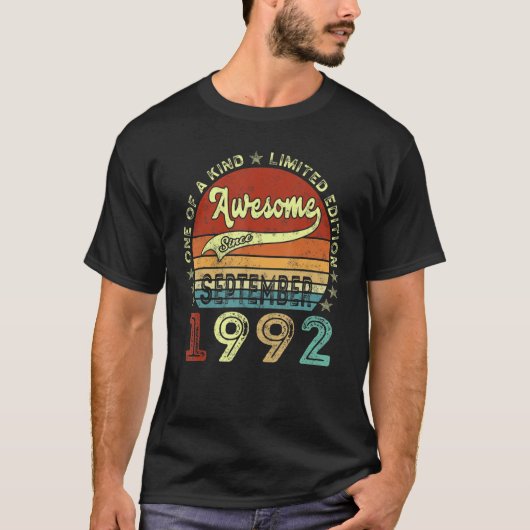 1992年9月以素晴らし降30歳の誕生日 Tシャツ (正面)