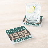 1992生まれ年にクリスチャンの名前を持つ ガラスコースター (アングル)