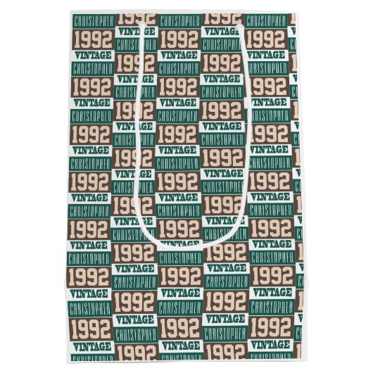 1992生まれ年にクリスチャンの名前を持つ ミディアムペーパーバッグ (裏面)