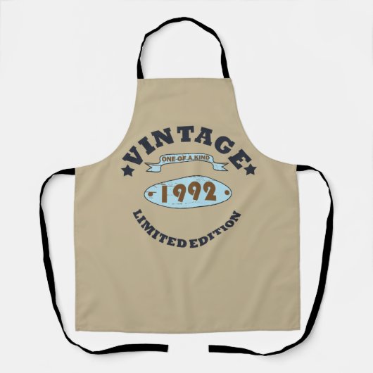 1992生まれ年のヴィンテージ誕生日ギフト エプロン (正面)
