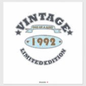 1992生まれ年のヴィンテージ誕生日ギフト シール (シート)