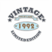 1992生まれ年のヴィンテージ誕生日ギフト シール (正面)