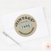 1992生まれ年のヴィンテージ誕生日ギフト ラウンドシール (封筒)