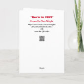 1992生まれ年の誕生日おもしろいファクト・カード カード (裏面)