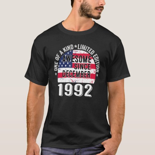 1992素晴らし年12月ヴィンテージ30歳U Tシャツ (正面)