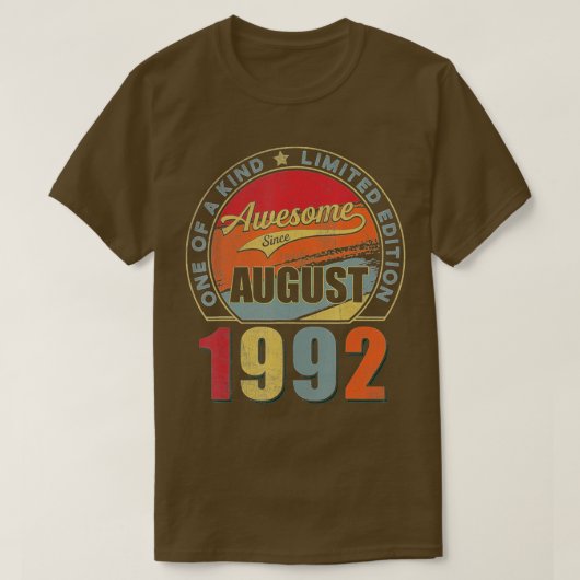 1992素晴らし年30歳威厳がある30歳から Tシャツ (デザイン正面)