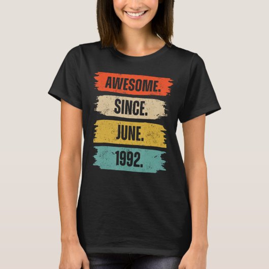 1992素晴らし年6月以来31歳31歳の誕生日 Tシャツ (正面)