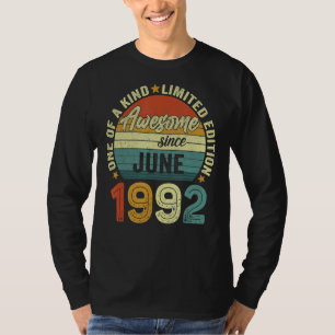 1992素晴らし年6月30歳30歳の誕生日 Tシャツ