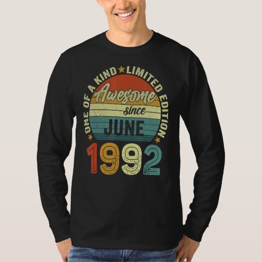 1992素晴らし年6月30歳30歳の誕生日 Tシャツ (正面)