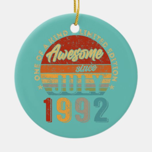 1992素晴らし年7月ヴィンテージ30歳 セラミックオーナメント (正面)