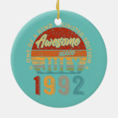 1992素晴らし年7月ヴィンテージ30歳 セラミックオーナメント (裏面)