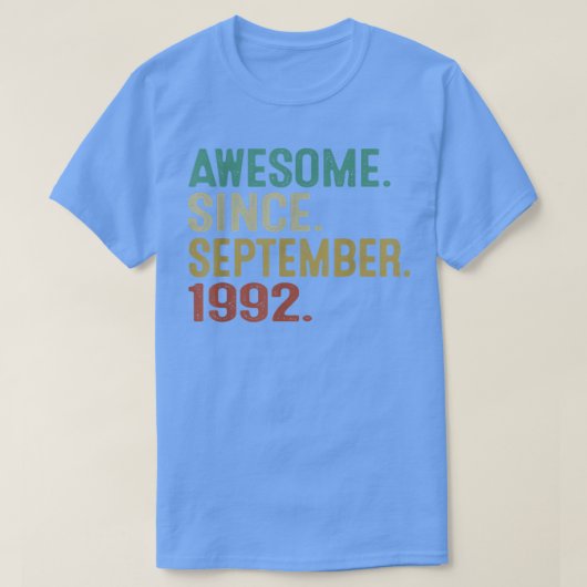1992素晴らし年9月ヴィンテージ30歳から Tシャツ (デザイン正面)