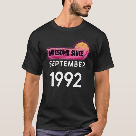 1992素晴らし年9月誕生日1992年9月 Tシャツ (正面)