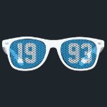 1993年のクラス第30回高校懇親会ブルーホワイト レトロサングラス<br><div class="desc">1993年の高校懇親会パーティーは30周年素晴らしのbashのために陰になる。青書色のパーティーグラスの一方の面93に白クールい19。フェスティバルのサングラス同窓生のための。</div>