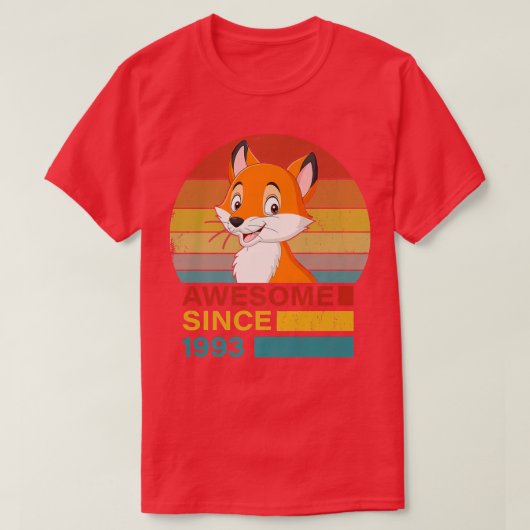 1993年の赤誕生日おもしろいヴィンテージ赤レトロ蘇 Tシャツ (デザイン正面)