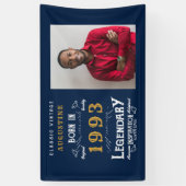 1993年の30生まれ歳のバースデー金ゴールド写真 横断幕 (縦)