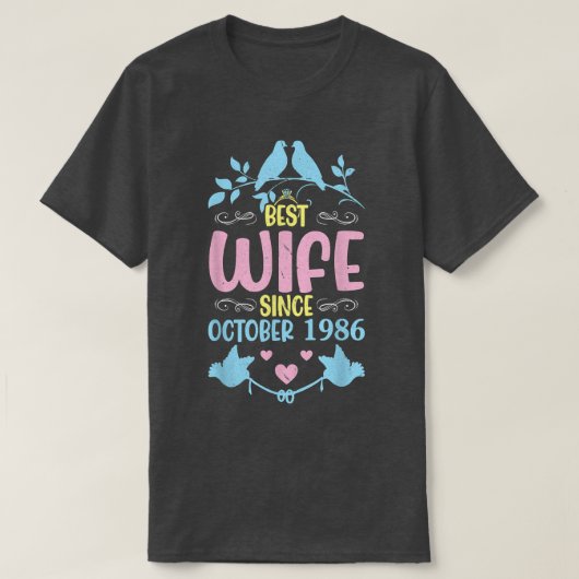 1993年10月結婚してから29年目の最高の妻 Tシャツ (デザイン正面)