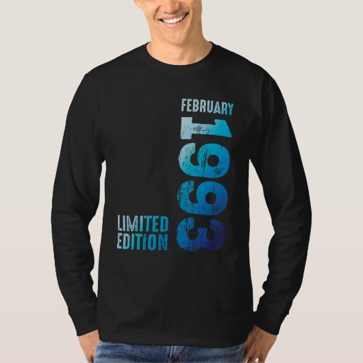 1993年2月1993年レトロ1993ヴィンテージ1993ページ Tシャツ (正面)