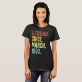 1993年3月30日から30歳の男女の伝説 Tシャツ (正面フル)