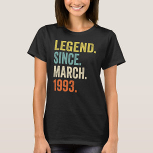 1993年3月30日から30歳の男女の伝説 Tシャツ