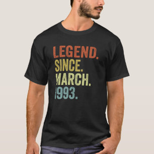 1993年3月30日から30歳の男女の伝説 Tシャツ