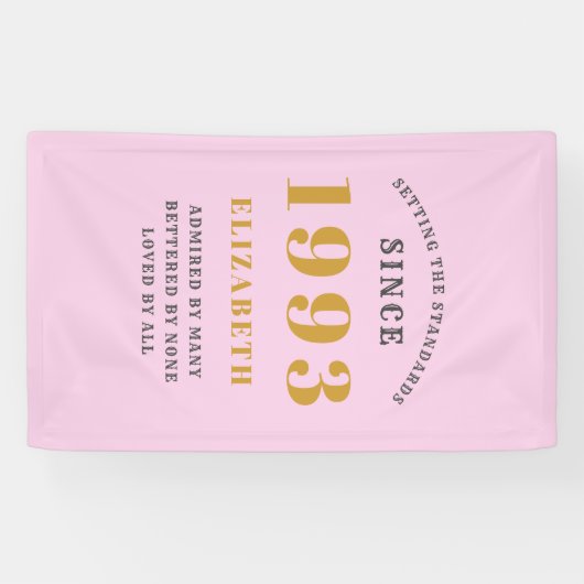 1993年30日生まれ生まれ名前Pink Gray 横断幕 (横)