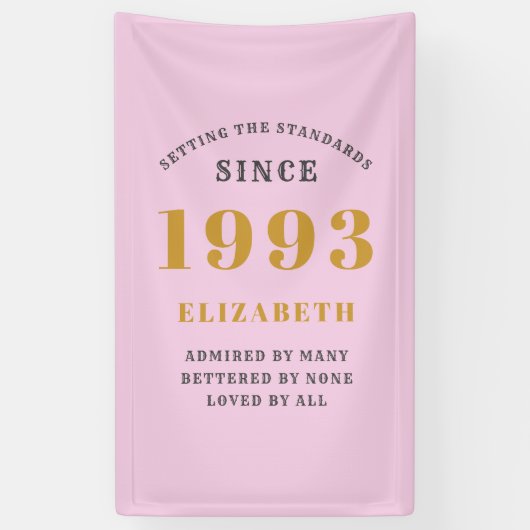 1993年30日生まれ生まれ名前Pink Gray 横断幕 (縦)