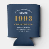 1993年30日生まれ生誕1993年氏名ブルー金ゴールド追加 缶クーラー (裏面)