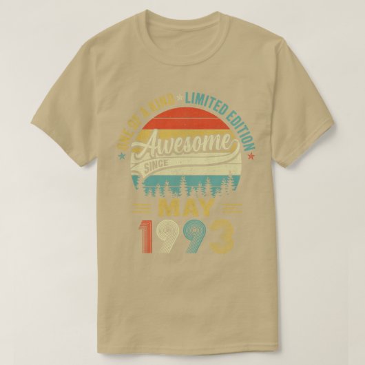 1993年5月ヴィンテージ30歳レトロ30歳 Tシャツ (デザイン正面)