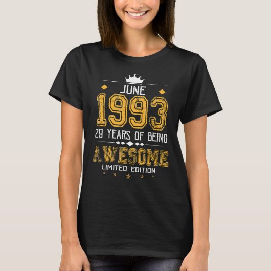 1993年6月29歳素晴らし Tシャツ (正面)