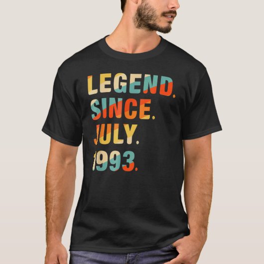 1993年7月29誕生日以来29歳の伝説 Tシャツ (正面)