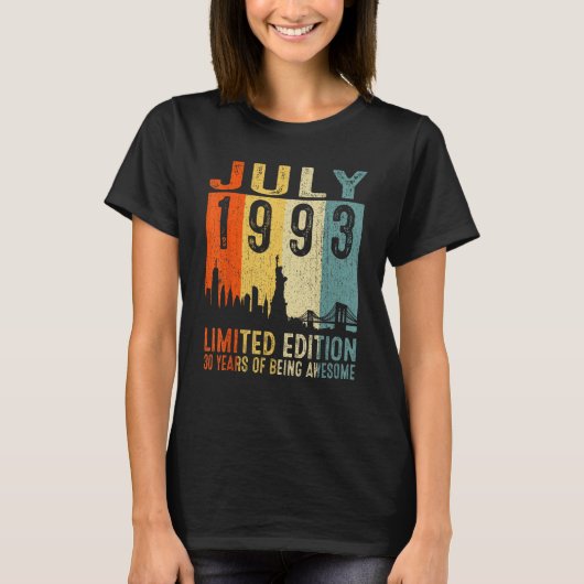 1993年7月30歳1素晴らし歳 Tシャツ (正面)