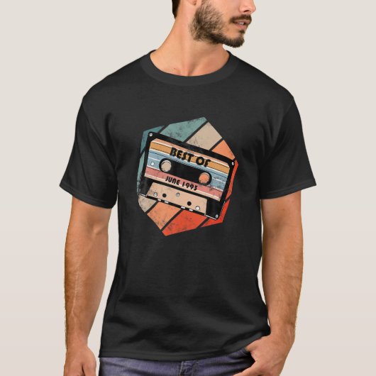 1993最高の年6月ヴィンテージカセットレトロ誕生日 Tシャツ (正面)
