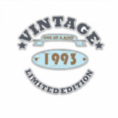 1993生まれ年のヴィンテージ誕生日ギフト シール (正面)