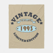 1993生まれ年のヴィンテージ誕生日ギフト フリースブランケット (正面)