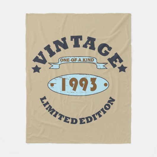 1993生まれ年のヴィンテージ誕生日ギフト フリースブランケット (正面)