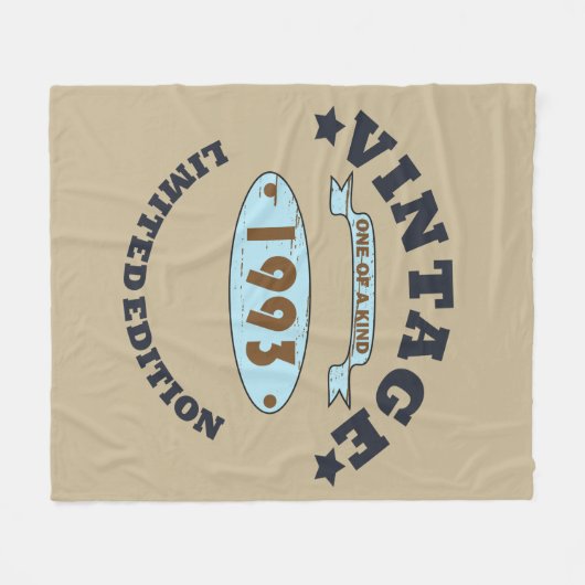 1993生まれ年のヴィンテージ誕生日ギフト フリースブランケット (正面(横))