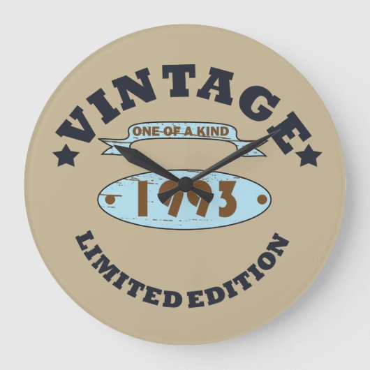 1993生まれ年のヴィンテージ誕生日ギフト ラージ壁時計 (正面)