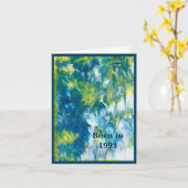 1993生まれ年の誕生日おもしろい事実 カード (黄色い花)