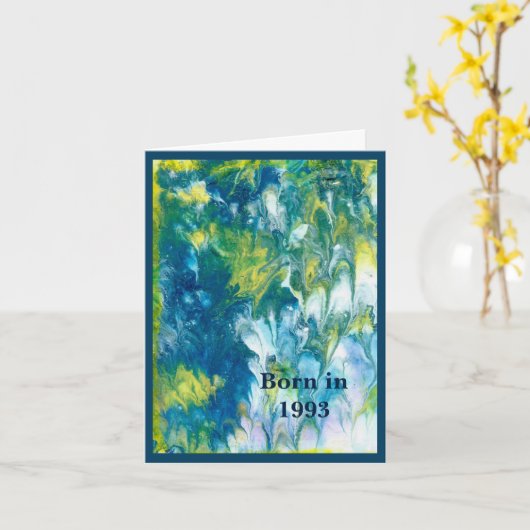 1993生まれ年の誕生日おもしろい事実 カード (黄色い花)