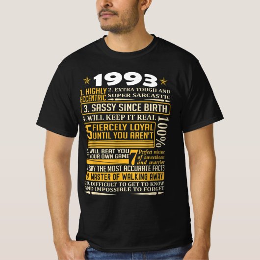 1993生まれ年事実、1993年にはレトロヴィンテージ、ハ Tシャツ (正面)