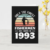 1993生まれ年30歳の誕生日魚釣りプレゼント カード (黄色い花)