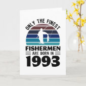 1993生まれ年30歳の誕生日魚釣りプレゼント カード (黄色い花)