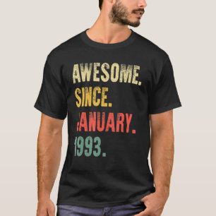 1993素晴らし年1月30歳から30歳 Tシャツ
